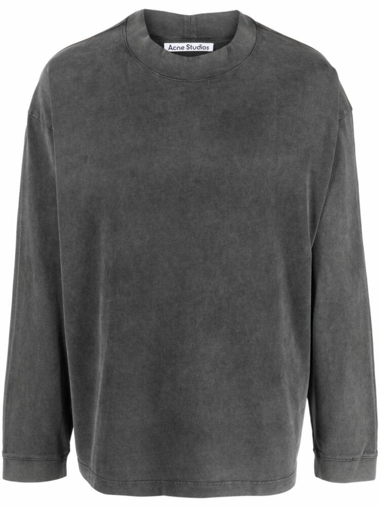 Acne Studios faded-effect cotton sweatshirt - Black Cover