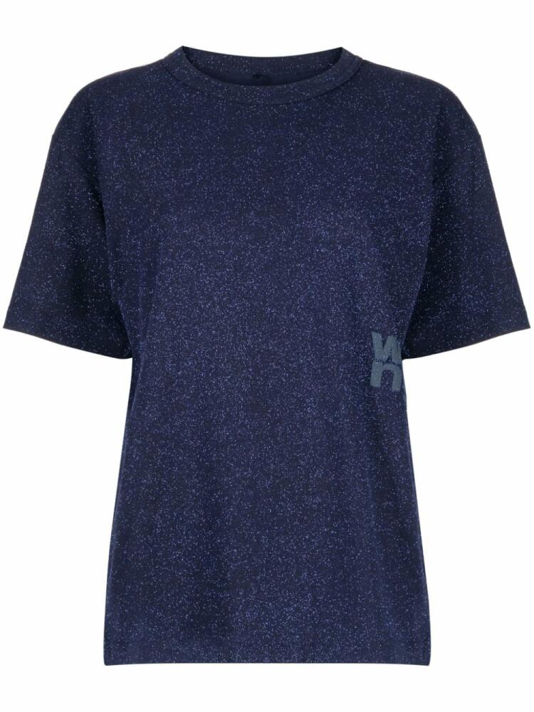 Alexander Wang glitter-effect jersey T-shirt - Blue Cover