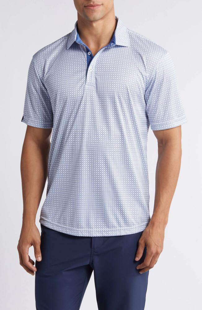 Swannies Tanner Diamond Print Golf Polo in Navy Cover