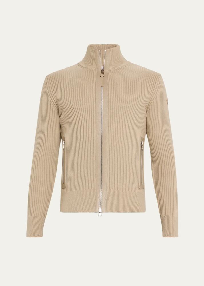 Moncler Men's Ultra-Fine Ribbed Zip Cardigan Cover