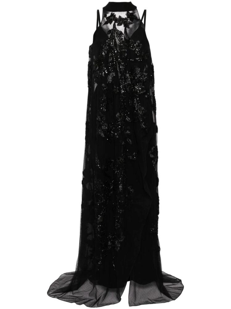 Saiid Kobeisy jumpsuit with beaded maxi top - Black Cover