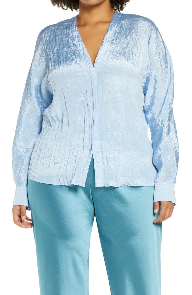 Vince Double V-Neck Blouse in Cerulean Cover