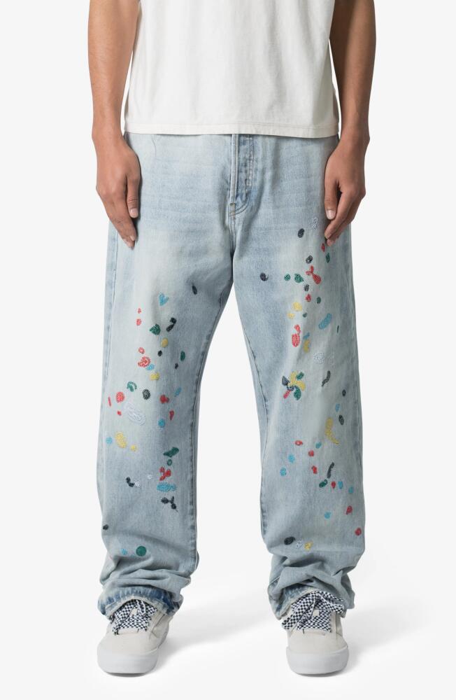 mnml Ultra Baggy Paint Stitched Jeans in Light Blue Cover