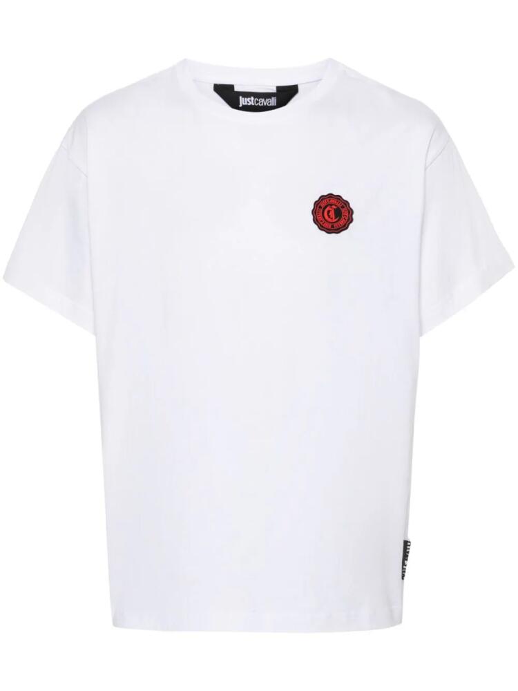 Just Cavalli logo-patch cotton T-shirt - White Cover