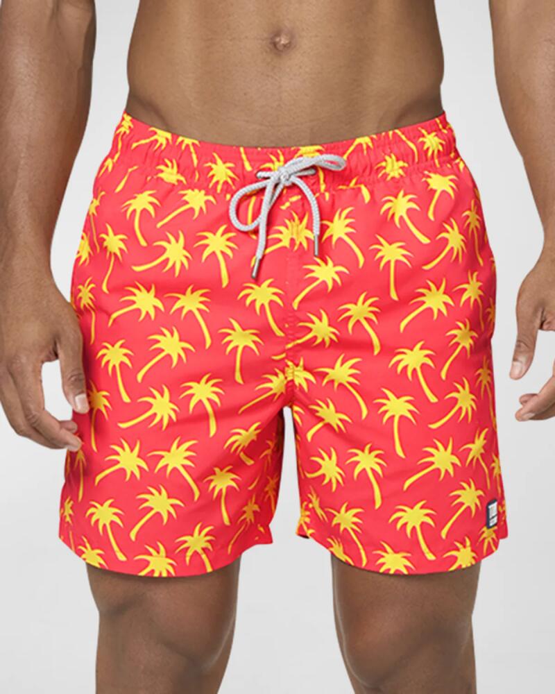 Tom & Teddy Men's Palm-Print Swim Shorts Cover