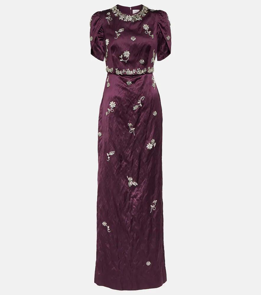 Erdem Embellished crinkled satin gown Cover