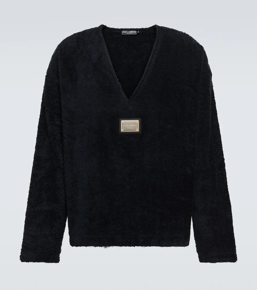 Dolce & Gabbana Embellished cotton terry sweater Cover