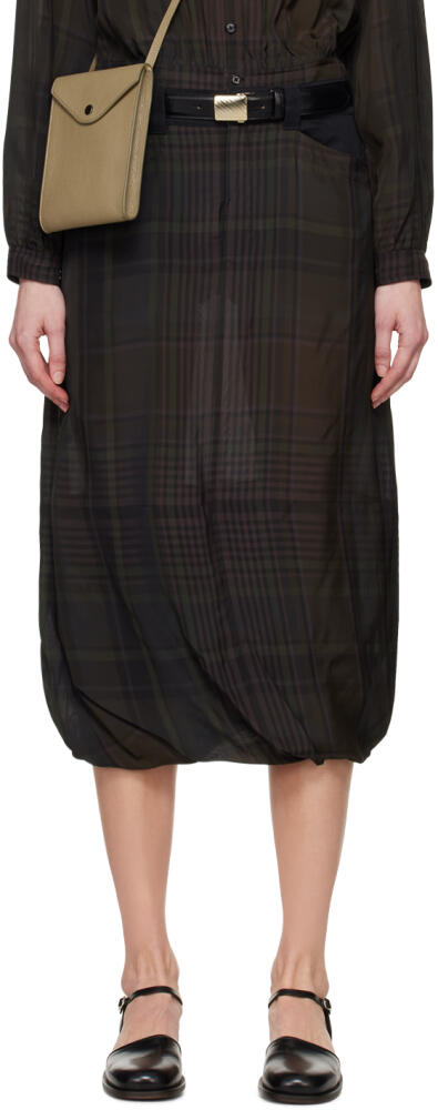 LEMAIRE Brown Twisted Midi Skirt Cover