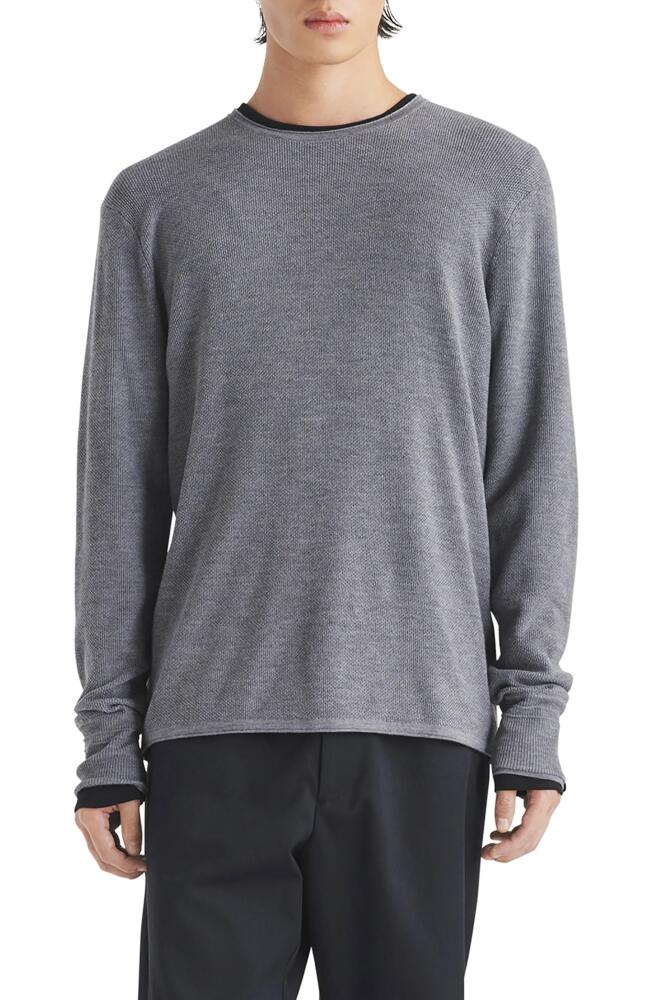 rag & bone Martin Wool Blend Crewneck Sweater in Heather Grey Cover