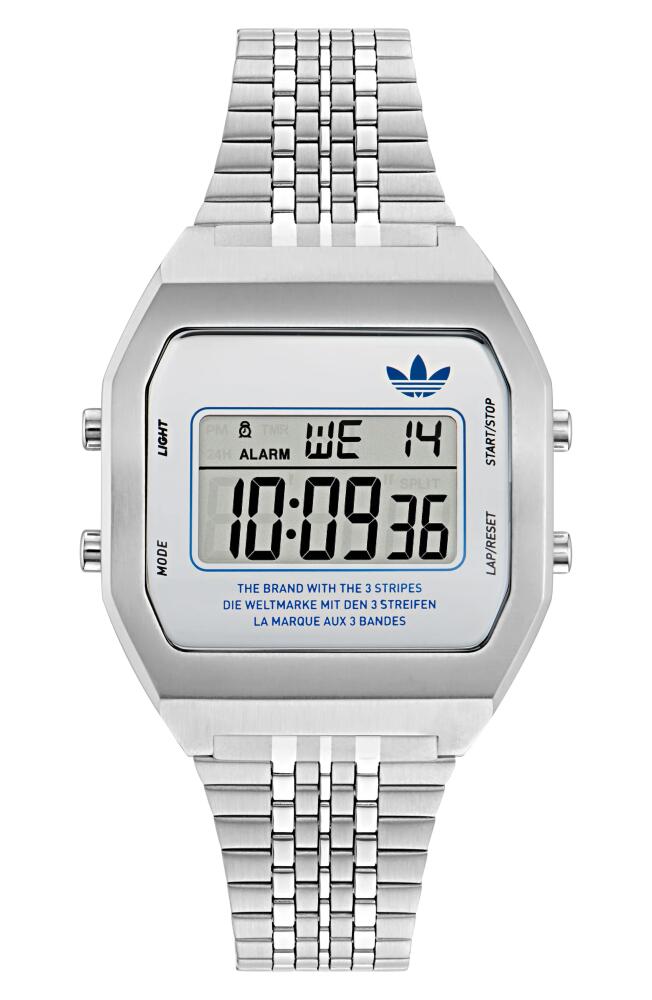 adidas Digital Two Bracelet Watch, 36mm in Stainless Steel/White Cover