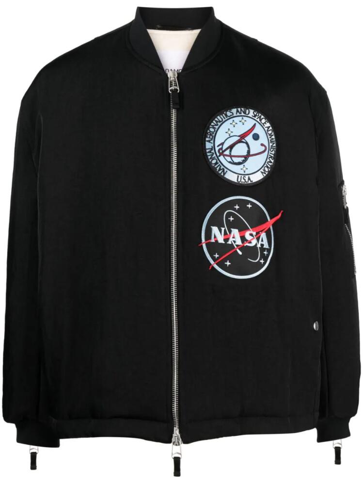 OAMC logo-patch cotton bomber jacket - Black Cover