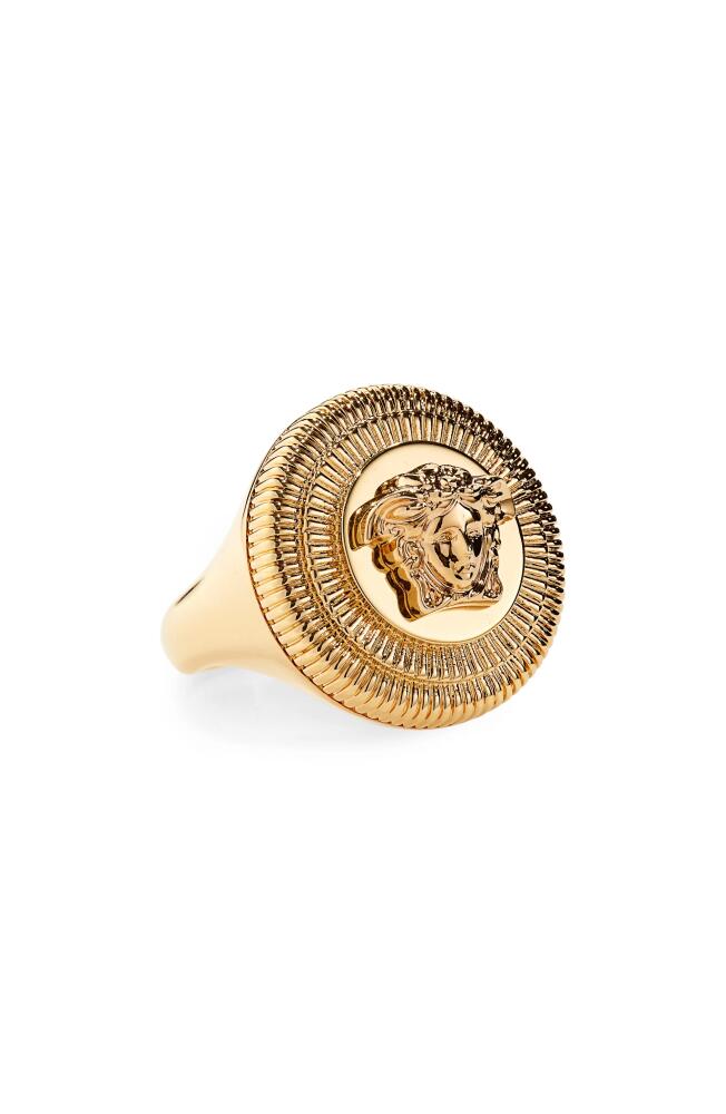 Versace Medusa Biggie Signet Ring in Versace Gold Cover