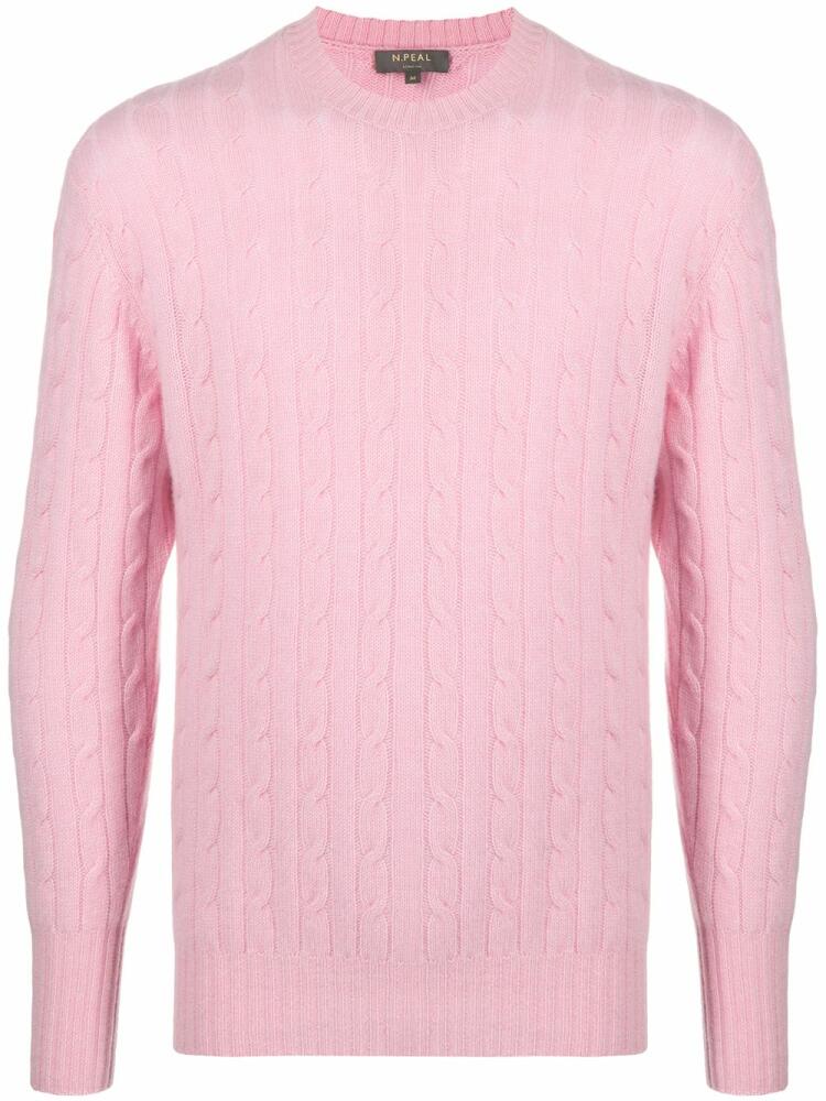 N.Peal The Thames cable-knit sweater - Pink Cover