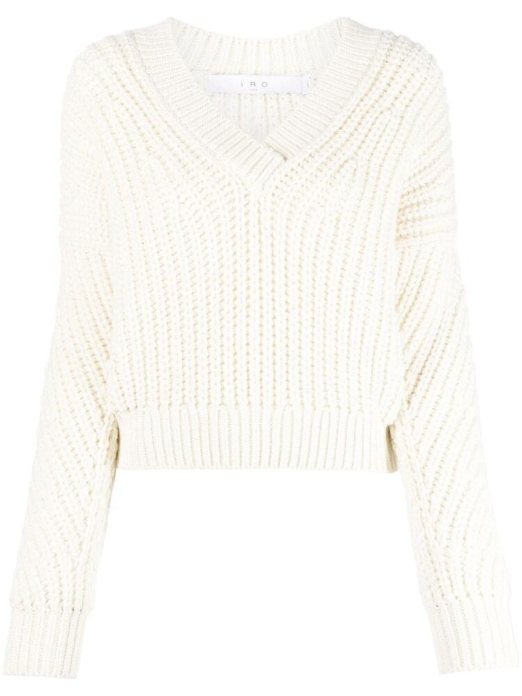 IRO chunky-knit V-neck jumper - White Cover