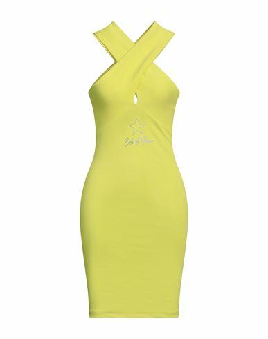 Odi Et Amo Woman Mini dress Acid green Cotton Cover