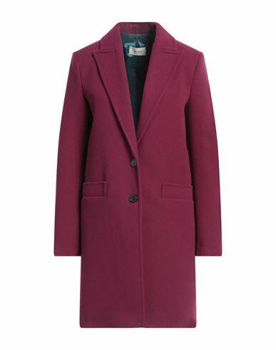 Vicolo Woman Coat Mauve Polyester Cover