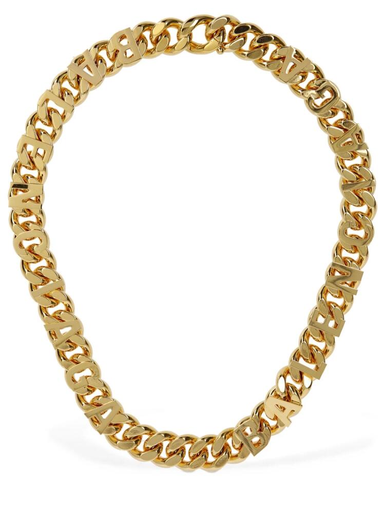 BALENCIAGA Chain Logo Brass Necklace Cover