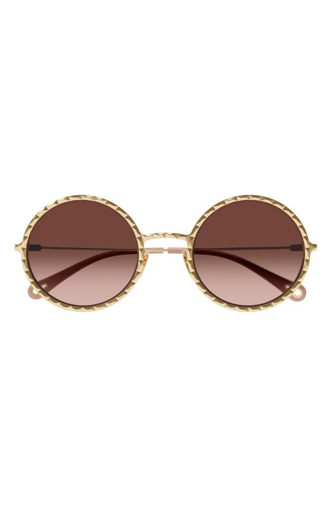 Chloé 53mm Gradient Round Sunglasses in Gold 2 Cover