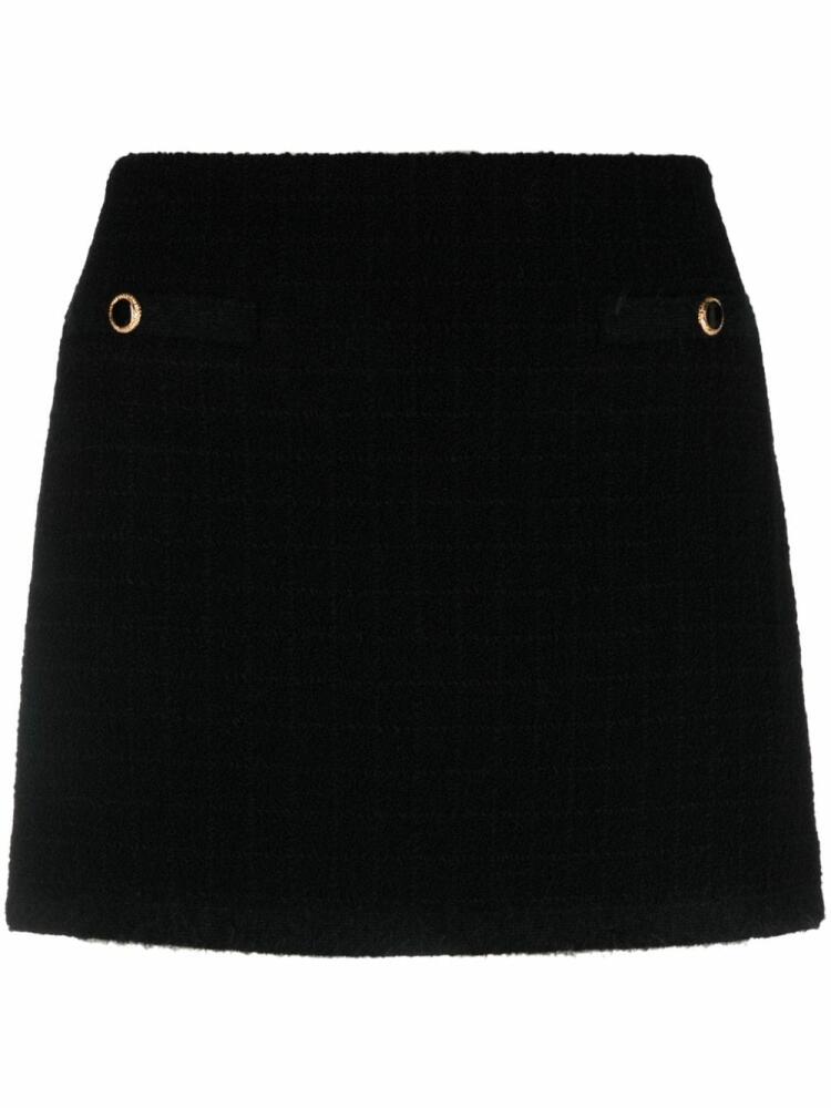 Alessandra Rich bouclé virgin wool-blend miniskirt - Black Cover