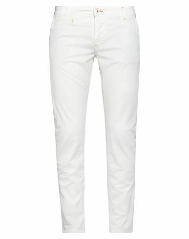 Displaj Man Pants White Cotton, Elastane Cover