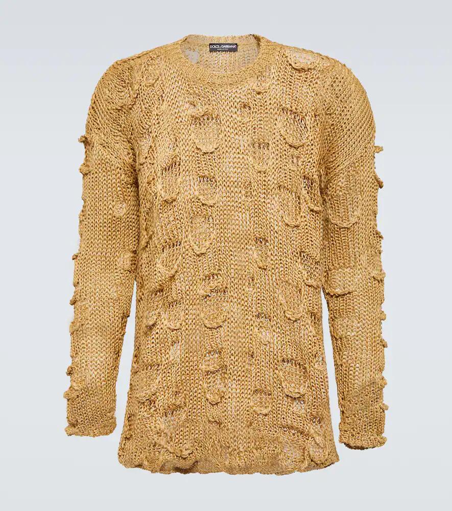 Dolce & Gabbana Re-Edition distressed silk and linen sweater Cover