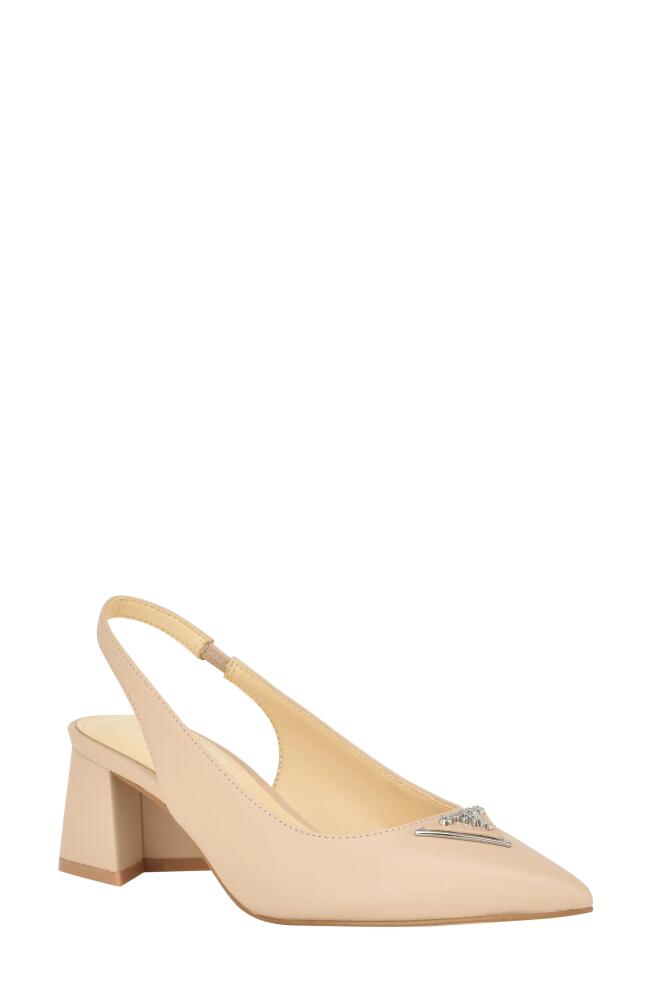 GUESS Zanda Slingback Pointed Toe Pump in Taupe Cover