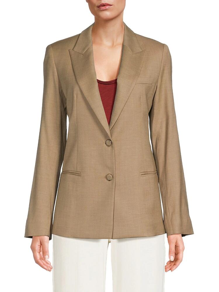 TWP Women's Husband Virgin Wool Blend Blazer - Tan Cover