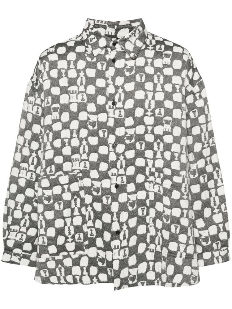 Henrik Vibskov Big patterned-jacquard shirt - White Cover