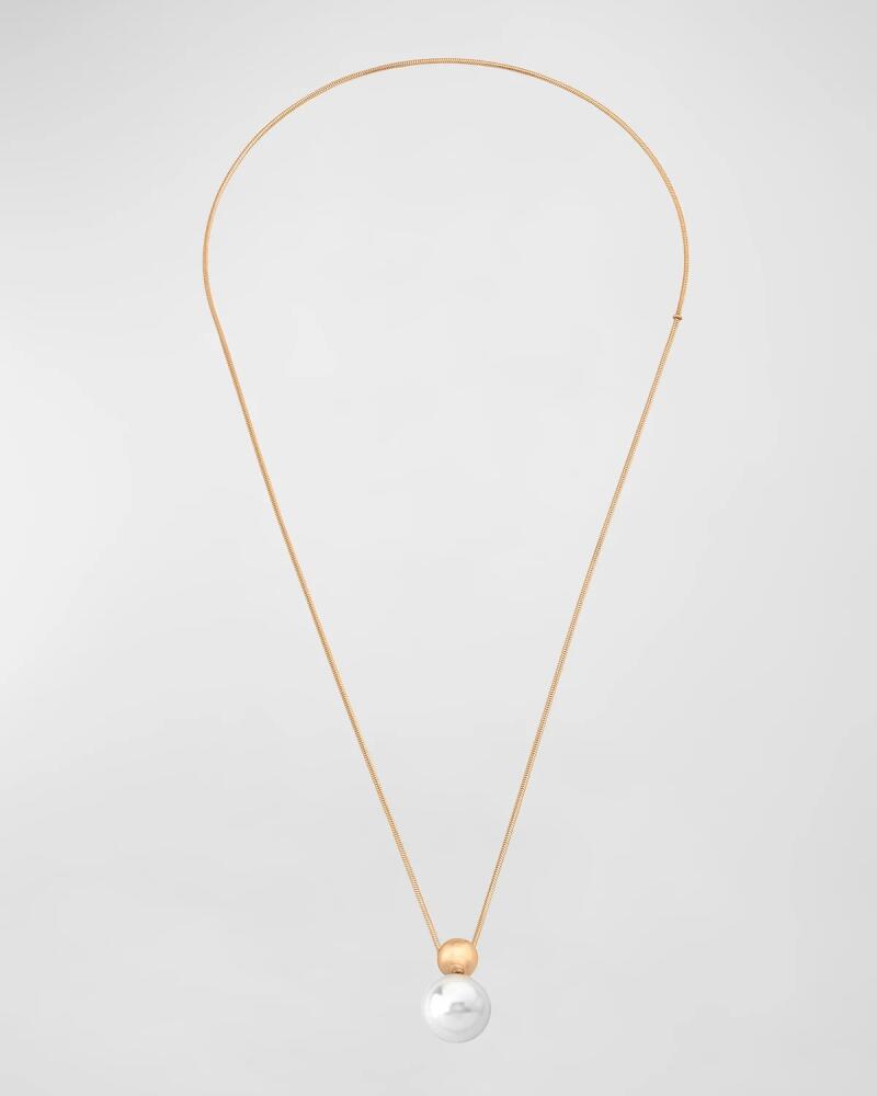 Majorica Aura Pearl Slider Necklace, Gold Cover