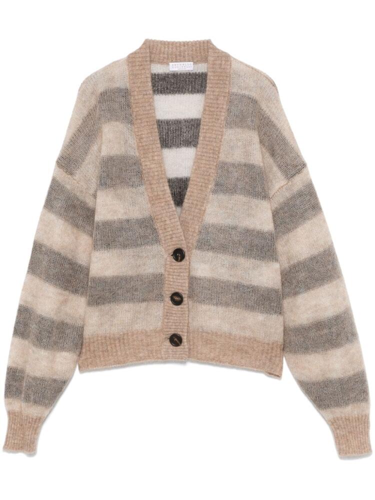 Brunello Cucinelli striped cardigan - Brown Cover