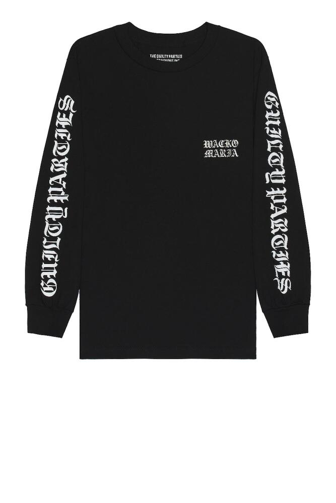 WACKO MARIA Crew Neck Long Sleeve T-Shirt in Black Cover