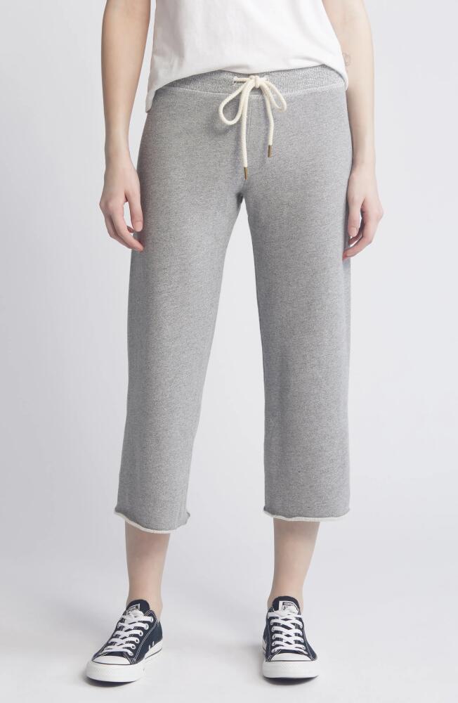 THE GREAT. Cotton Crop Wide Leg Sweatpants in Varsity Grey Cover