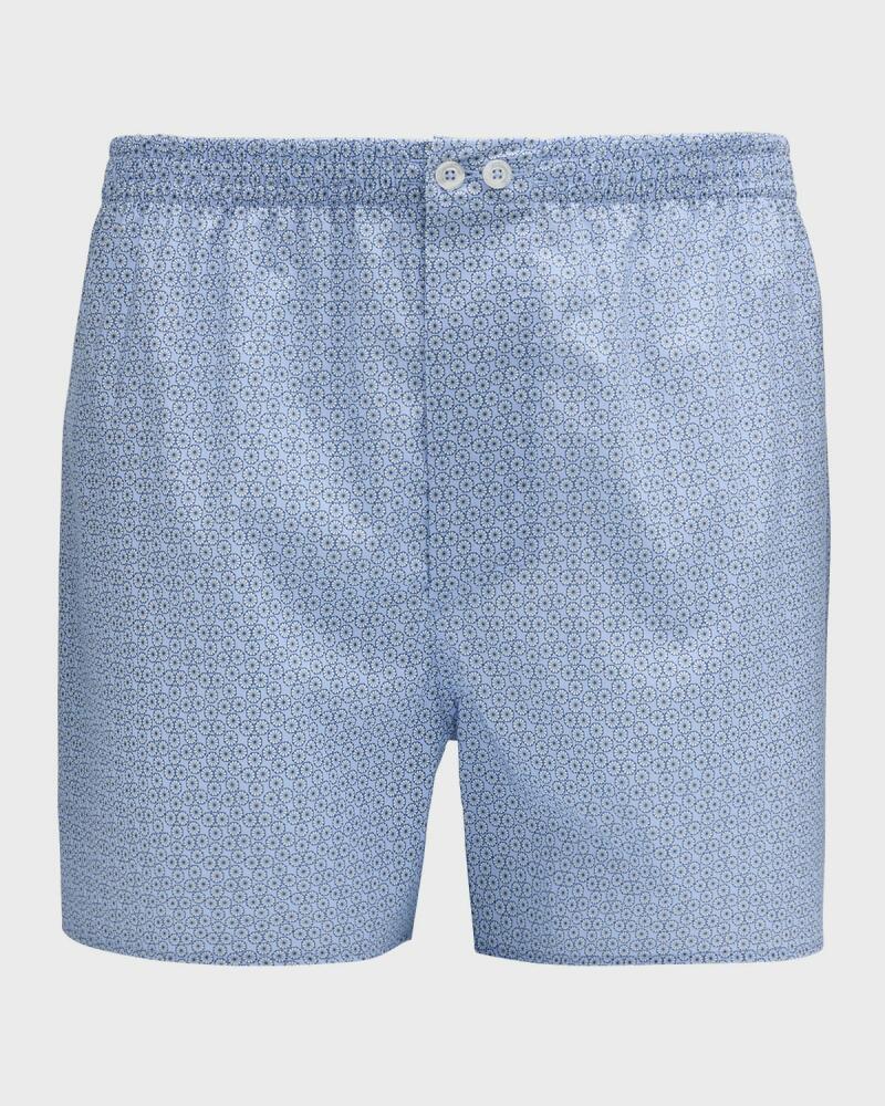 Zimmerli Men's Printed Cotton Sateen Boxer Shorts Cover