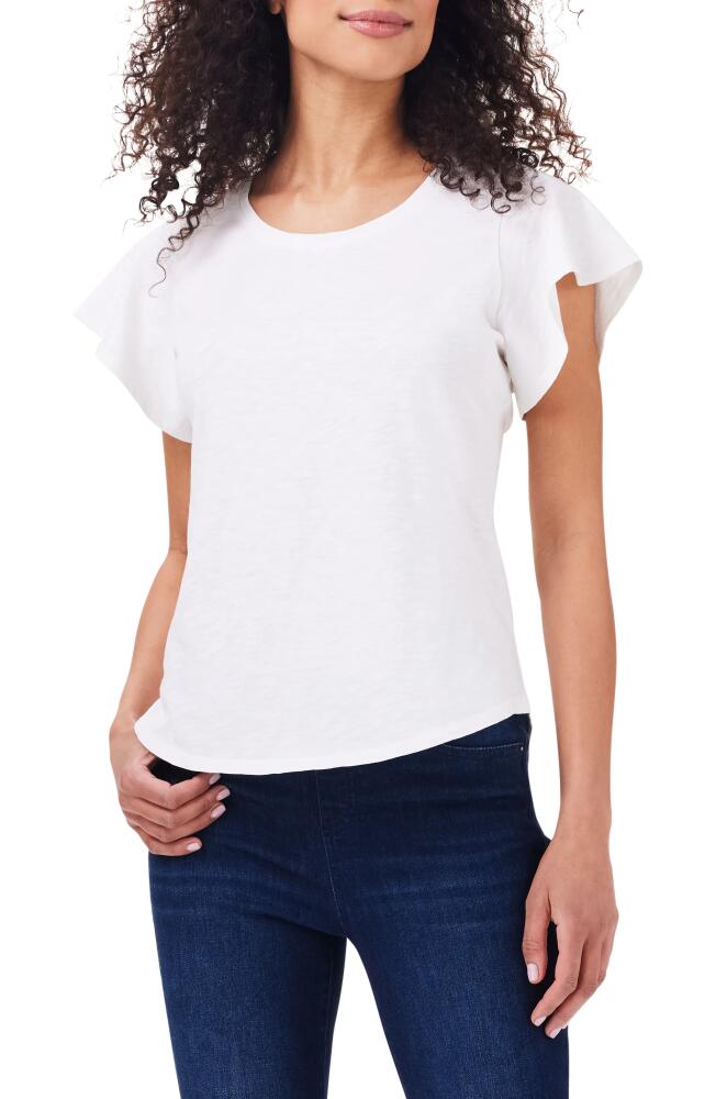 NZT by NIC+ZOE Flutter Sleeve Cotton T-Shirt in Paper White Cover