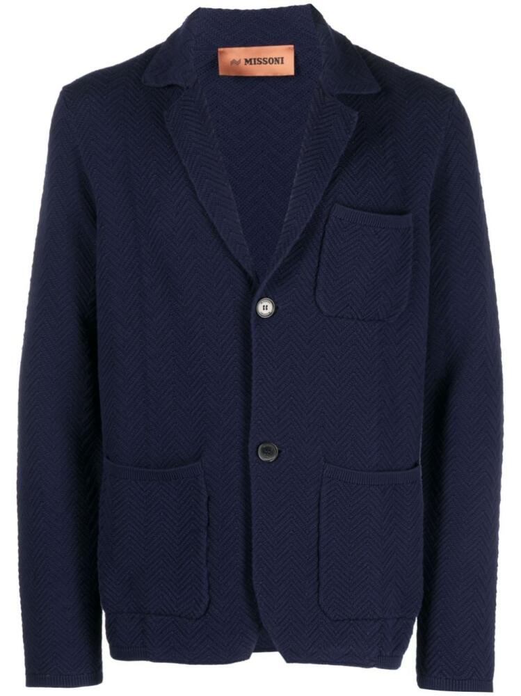 Missoni zig-zag weave single-breasted jacket - Blue Cover