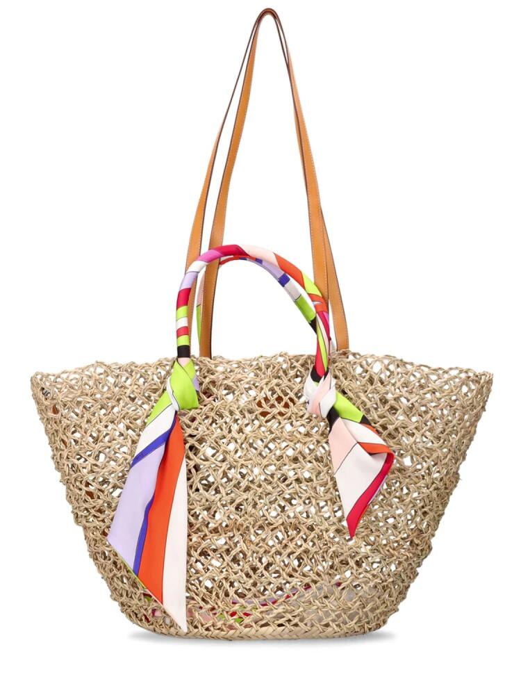 PUCCI Basket Straw & Twill Shoulder Bag Cover