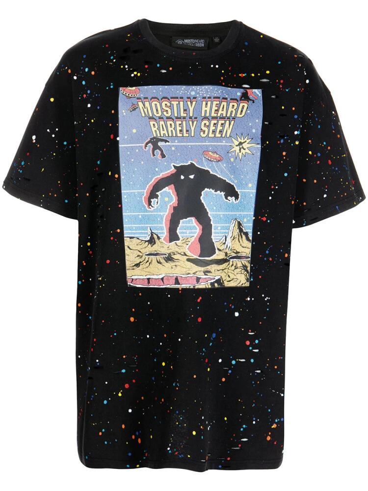 Mostly Heard Rarely Seen graphic-print paint T-shirt - Black Cover