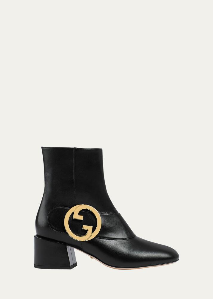 Gucci Blondie Leather Medallion Ankle Boots Cover