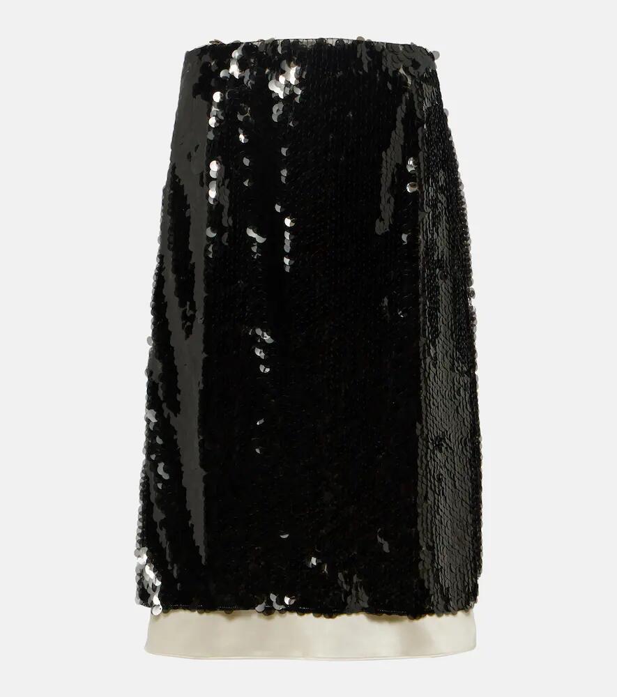 Xu Zhi Sequined organza midi skirt Cover