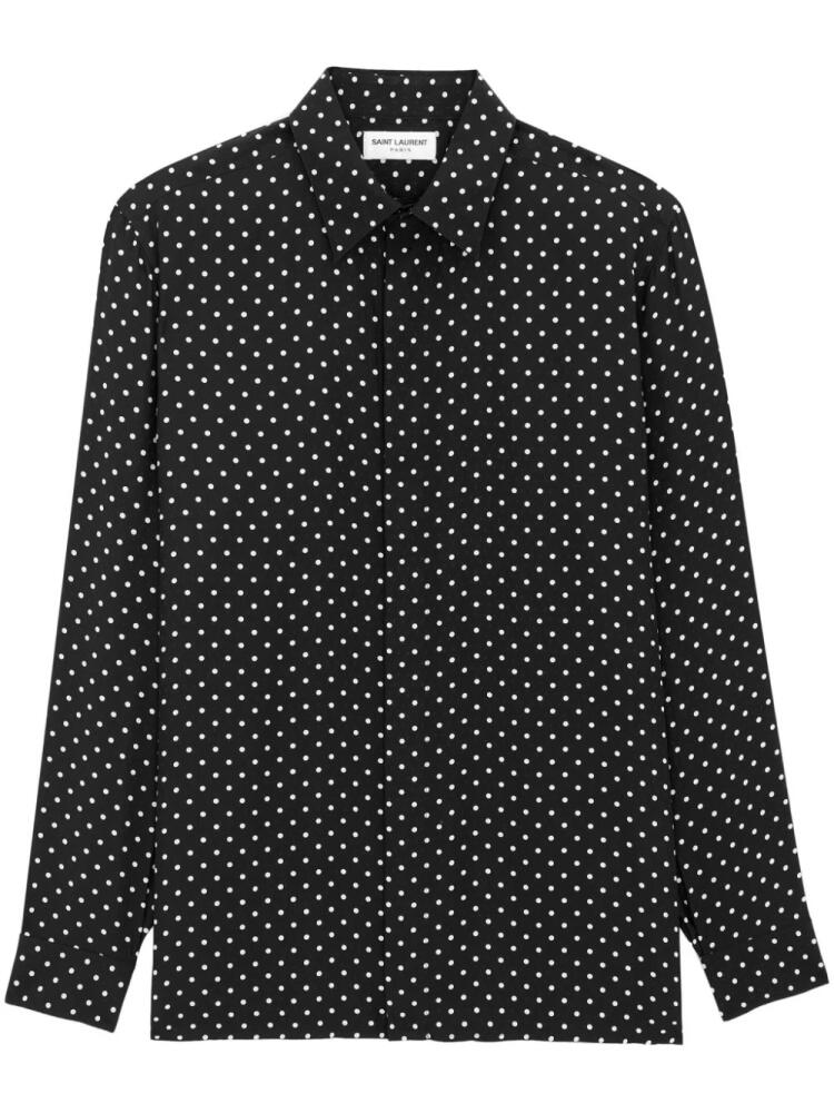 Saint Laurent polka-dot silk shirt - Black Cover