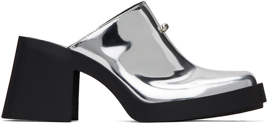 Justine Clenquet Silver Raya Mules Cover