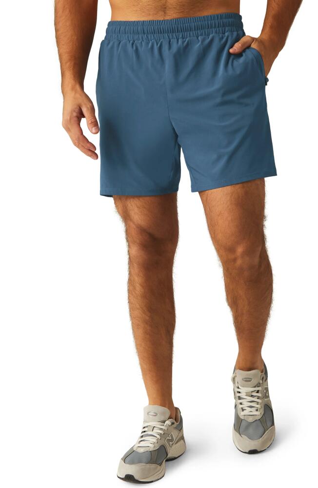 Beyond Yoga Pivotal Performance Shorts in Cerulean Navy Cover