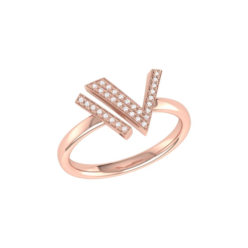 LuvMyJewelry Visionary IV Open Sterling Silver Diamond Ring in 14Kt Rose Gold Vermeil Cover