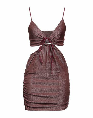 Haveone Woman Mini dress Burgundy Polyamide, Metallic fiber, Elastane Cover