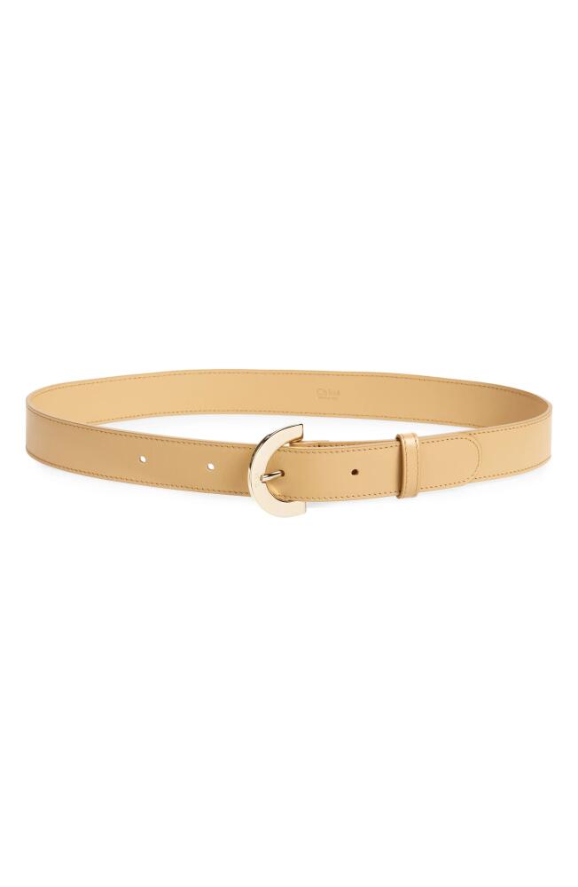 Chloé C Buckle Leather Belt in Milky Brown Cover