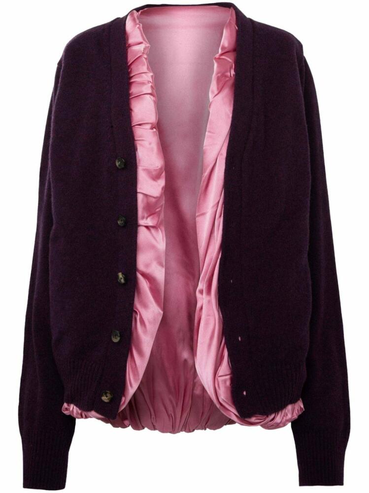 JW Anderson satin-lined cardigan - Purple Cover