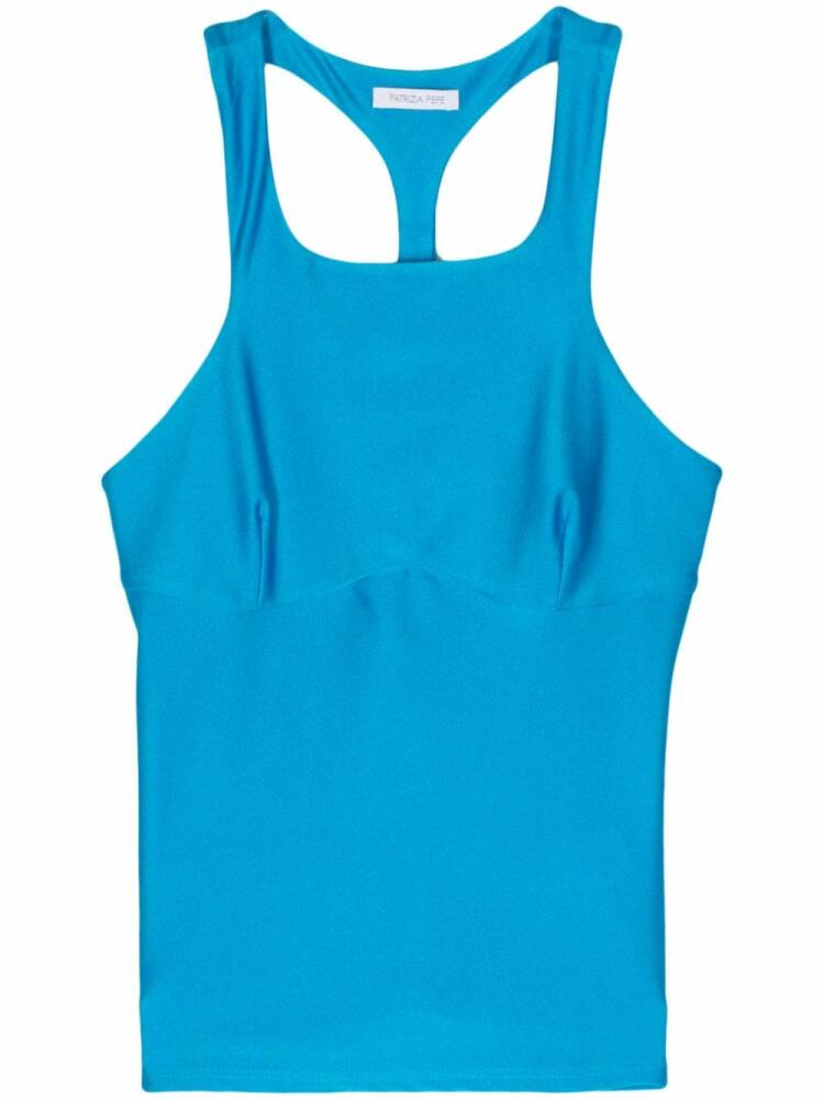 Patrizia Pepe technical-jersey tank top - Blue Cover