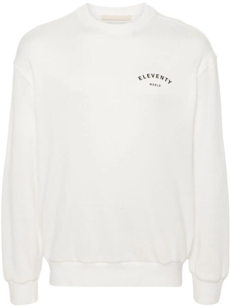 Eleventy logo-print sweatshirt - White Cover