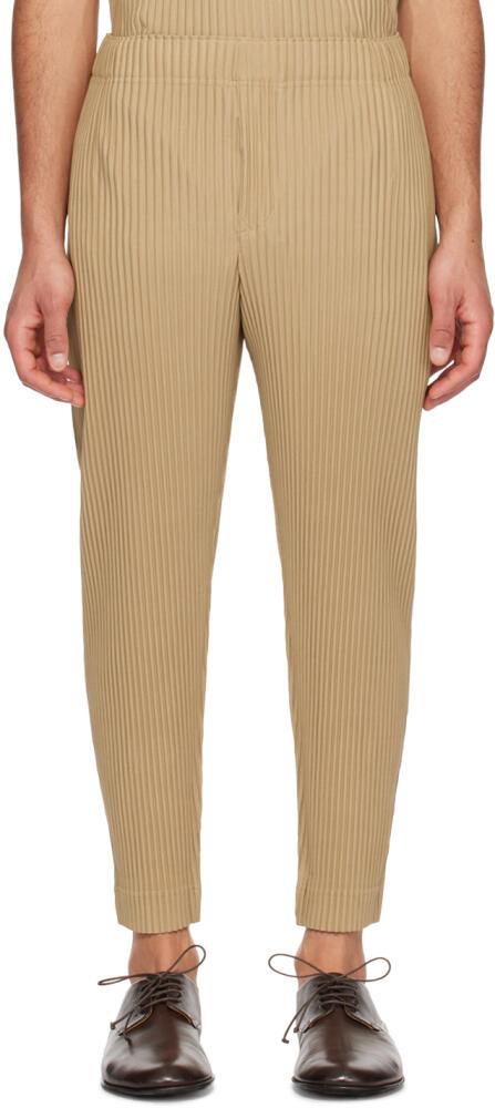 HOMME PLISSÉ ISSEY MIYAKE Beige Monthly Color February Trousers Cover