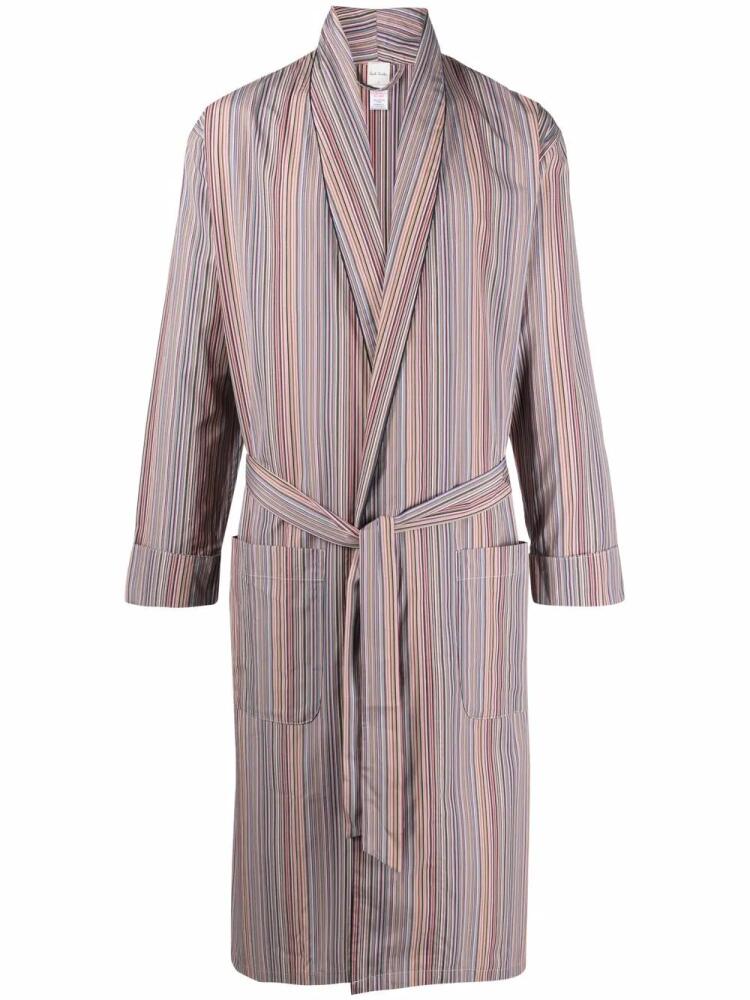 Paul Smith vertical stripe belted robe - Red Cover